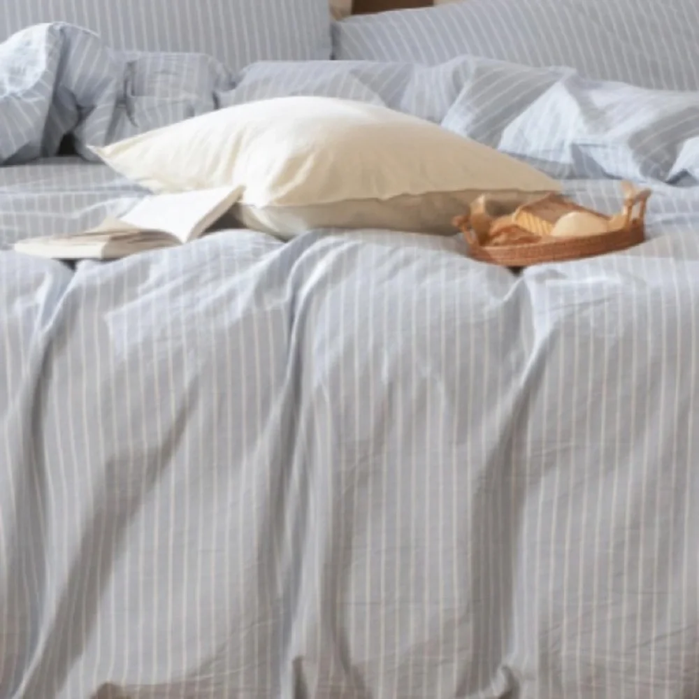 Striped Blue and White Comforter